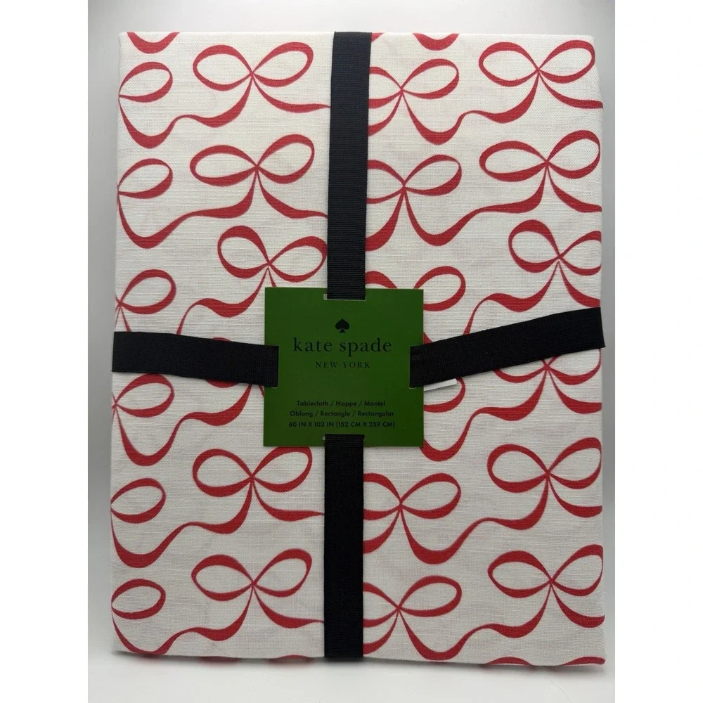 NWT‎ Kate Spade Red Bow Table Cloth (60x84)